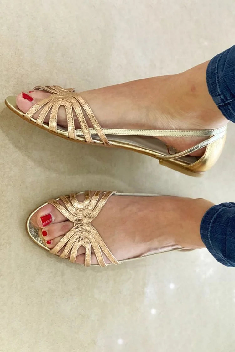 Eleonora | Sandalias Doradas de Verano