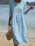 Jade vestido floral botones Elena Moreti