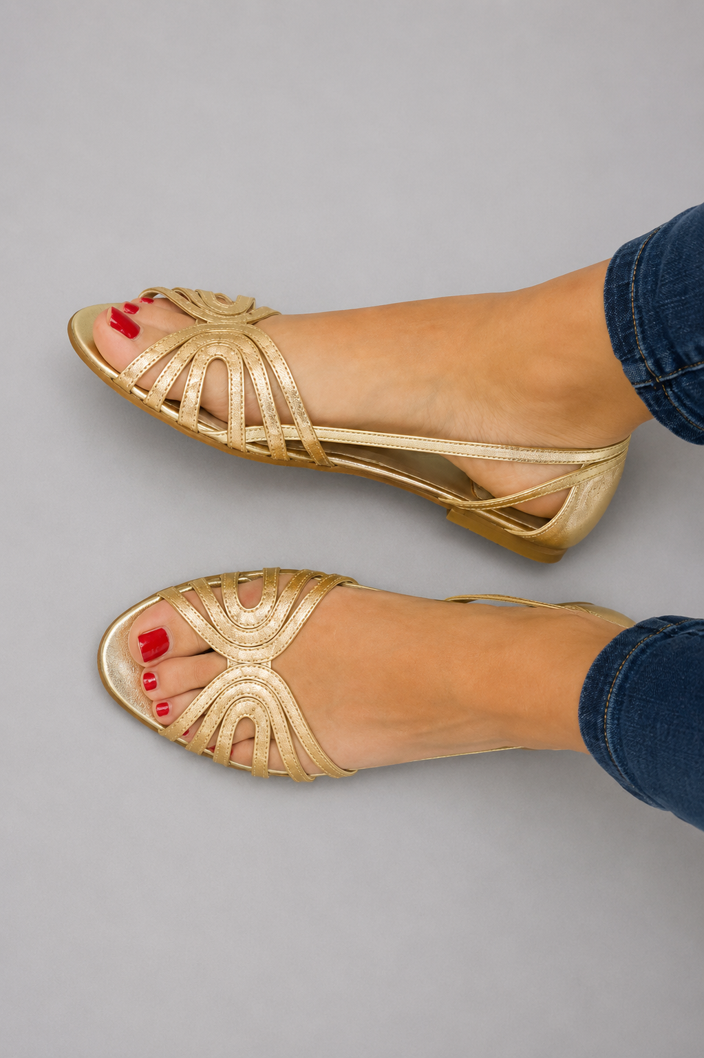 Eleonora | Sandalias Doradas de Verano