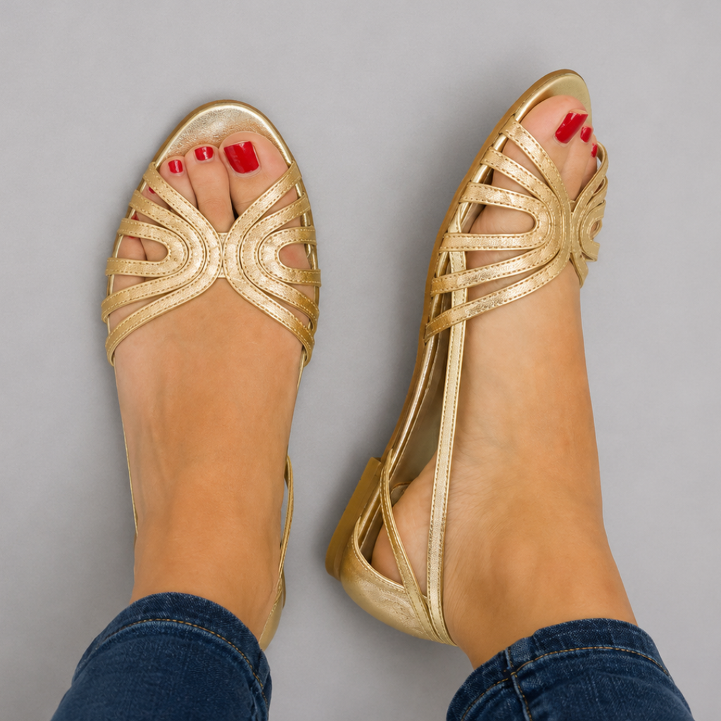 Eleonora | Sandalias Doradas de Verano