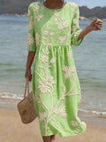 Vestido floral verde de mujer Elena Moreti