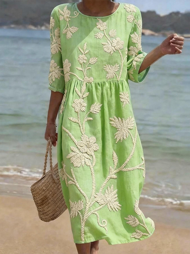 Vestido floral verde de mujer Elena Moreti