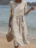 Vestido floral gris de mujer Elena Moreti