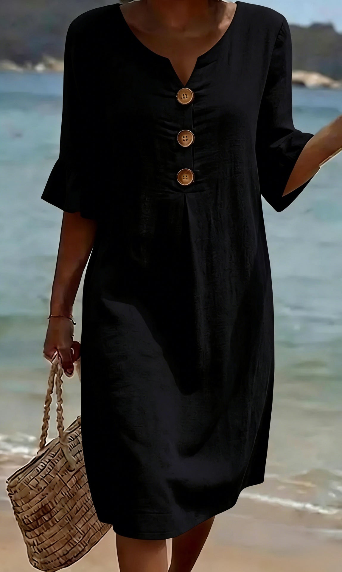 Vestido informal negro de mujer Elena Moreti